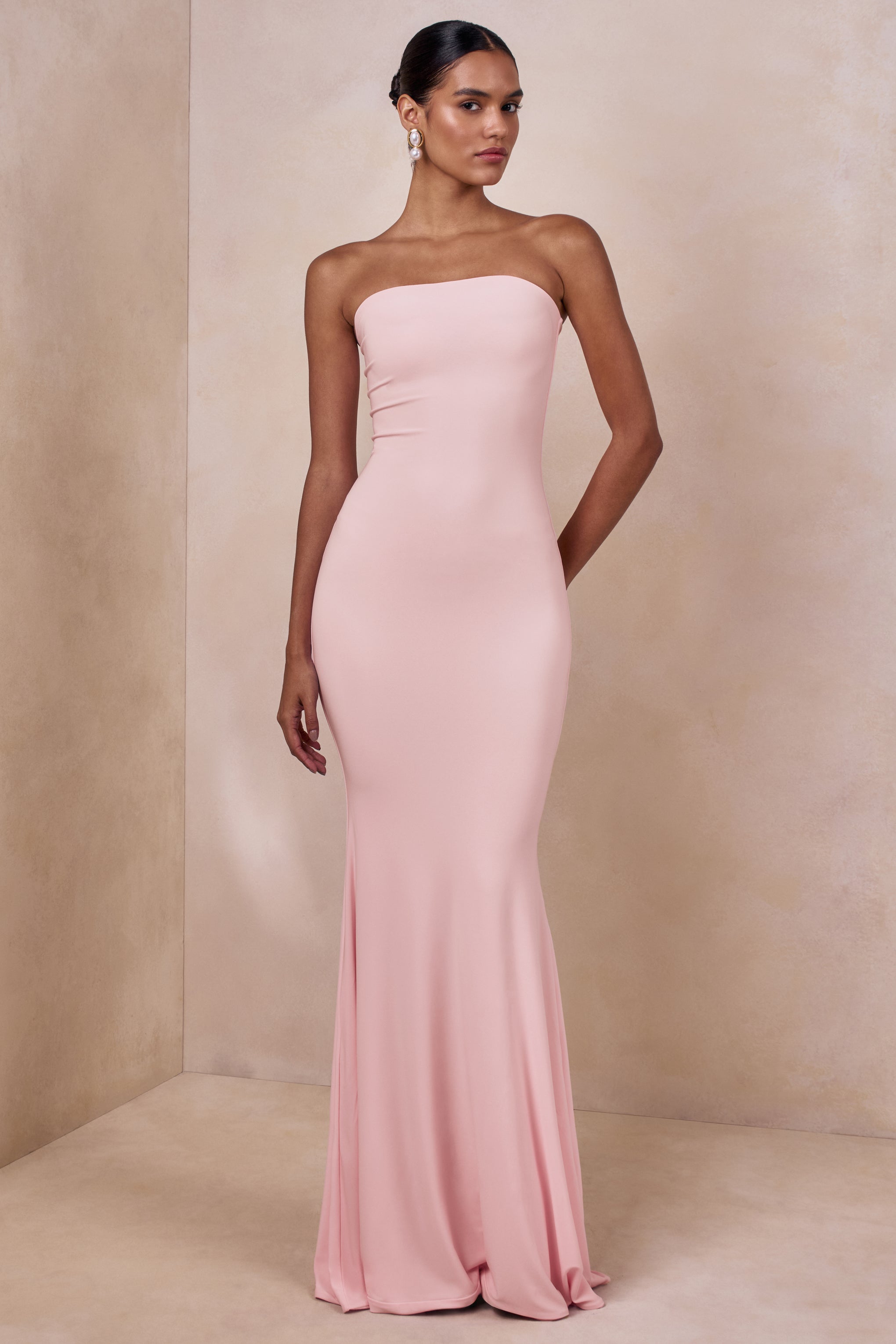 Ceremony | Pink Bandeau Maxi Dress