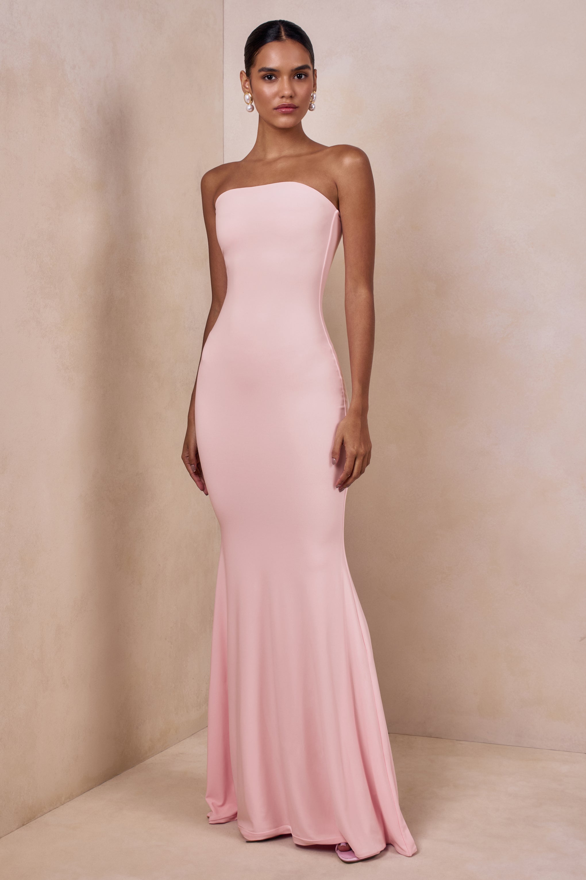 Ceremony | Pink Bandeau Maxi Dress